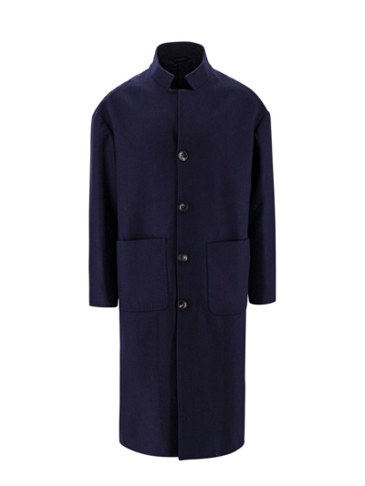 Kiton Single-breasted Coat In Blue