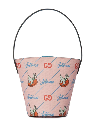Gucci Kids' Jetsons Canvas Bucket Bag In Pink