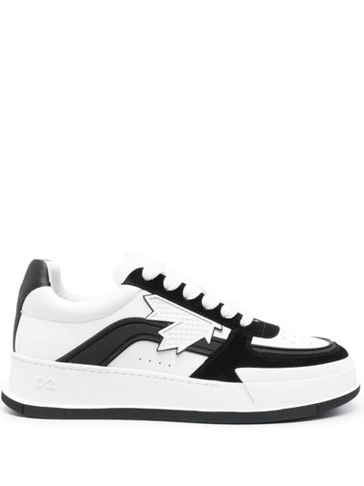 Dsquared2 Canadian Low Top Leather Sneakers In White