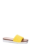 Dirty Laundry Enjoy It Woven Slide Sandal In Yellow