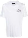 Amiri White Crewneck T-shirt With Logo Print On The Front In Cotton Man In Gray