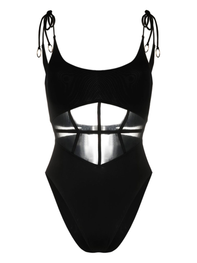 Agent Provocateur Womens Black Storme Cut-out Swimsuit