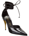 Gucci 90mm Miranda Patent Leather Pumps In Black