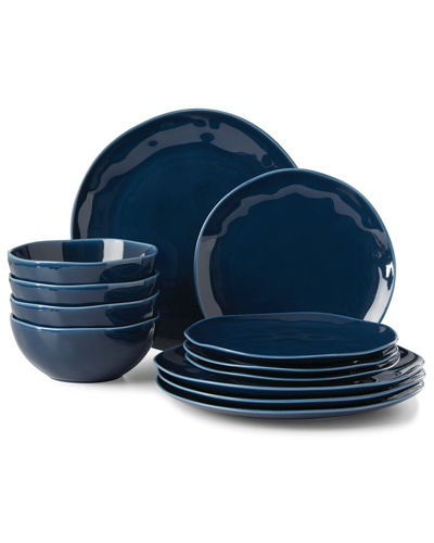 Lenox Bay Colors 12pc Dinnerware Set In Blue