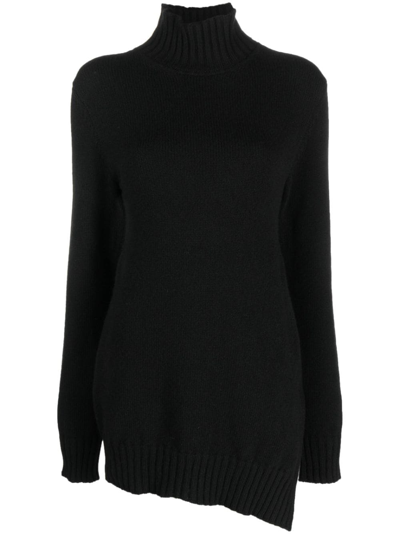 Jil Sander Ribbed-knit Wool Jumper In Black