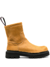 Camperlab Eki Calf-hair Ankle Boots In Brown