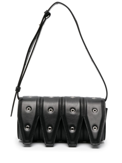 Yuzefi Stud-embellished Leather Shoulder Bag In Black