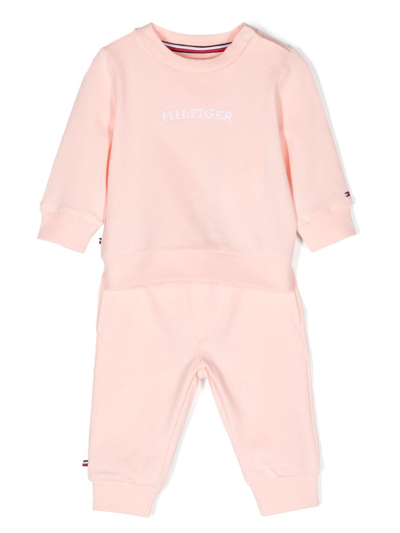 Tommy Hilfiger Junior Babies' Logo-embroidered Set Of Two Tracksuit In Pink