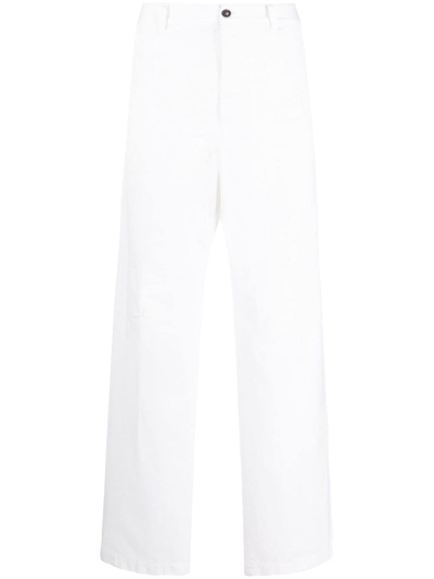 Dsquared2 Logo-print Straight-leg Trousers In White