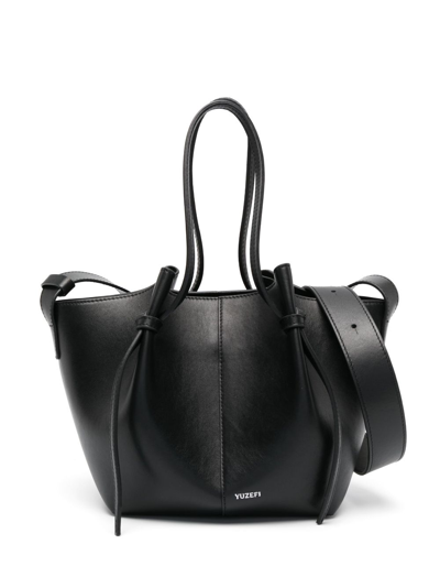 Yuzefi Mochi Leather Tote Bag In Black