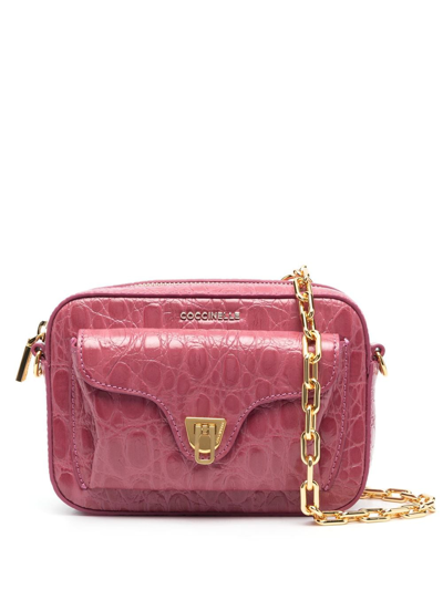 Coccinelle Small Beat Soft Leather Crossbody Bag In Red