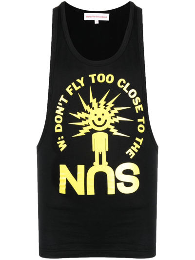 Walter Van Beirendonck Graphic-print Cotton Tank Top In Black