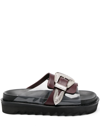 Toga Burgundy Leather Flats In Red