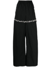 AREA CRYSTAL-EMBELLISHED WIDE-LEG TROUSERS