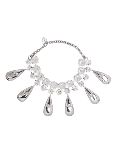 Area Crystal-embellished Teardrop Choker Necklace In Silver