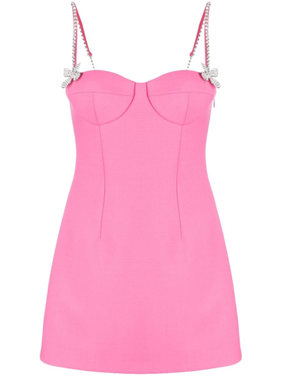 Area Sweetheart Mini Dress With Butterfly Crystal Detail In Pink