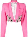 AREA BUTTERFLY-EMBROIDERED CROPPED BLAZER