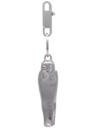 Rick Owens Sarcofago Brass Keychain In Silver