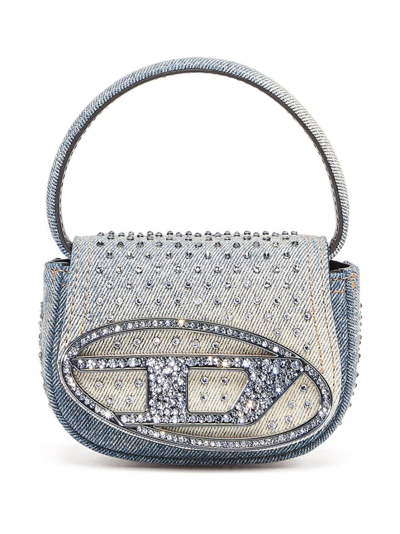 Diesel Mini 1dr Crystal-embellished Bag In Silver