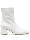 Stuart Weitzman Flareblock 60mm Leather Boots In White