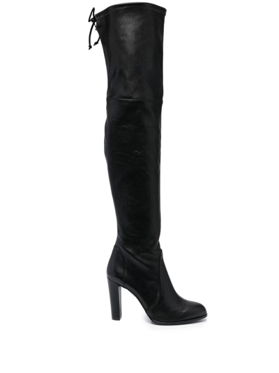 Stuart Weitzman Highland 95mm Leather Boots In Black