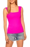 Susana Monaco Wide-strap Stretch Tank Top In Magenta