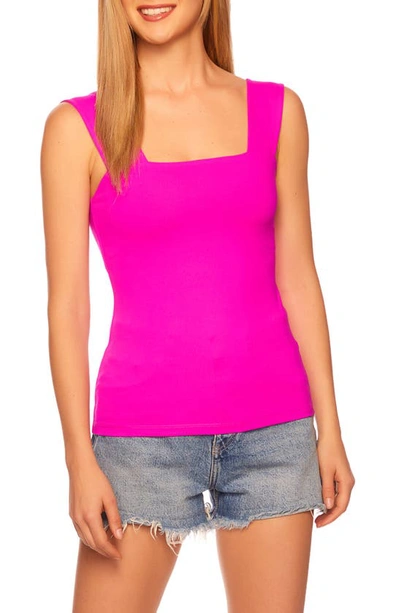 Susana Monaco Wide-strap Stretch Tank Top In Magenta