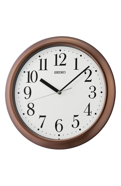 Seiko Yori Office Wall Clock In Metallic Brown