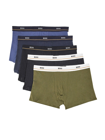 Hugo Boss Pack Of Five Boxer Shorts In Multicolour
