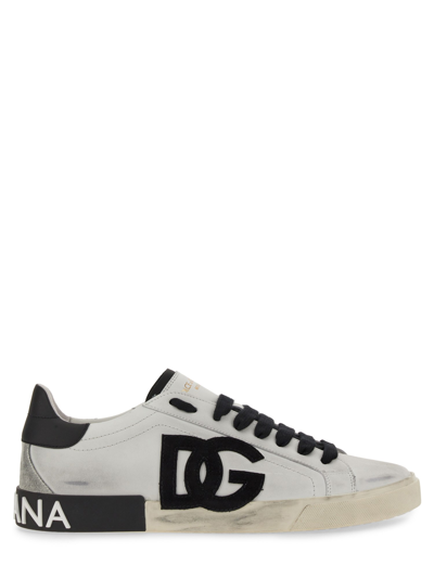Dolce & Gabbana Leather Trainer In White