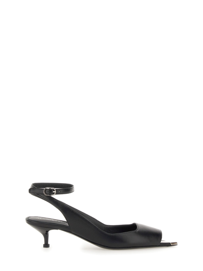 Alexander Mcqueen Punk Ankle Strap Sandal In Black