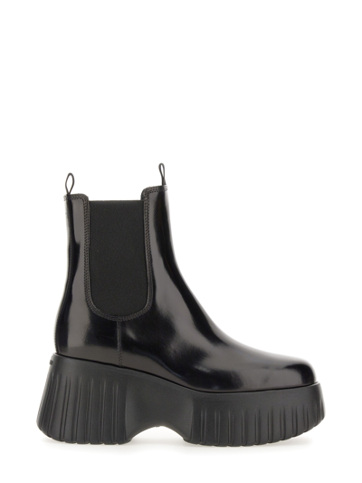 Hogan H-stripe Chelsea Boot In Black