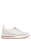 Thom Browne White Low Top Perforated Sneaker With Non-slip Rubber Outsole In White