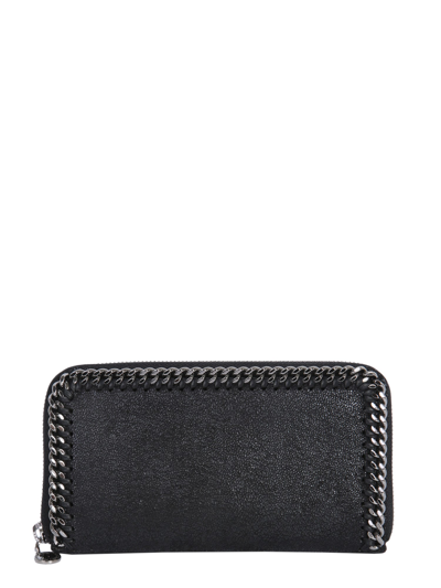 Stella Mccartney Falabella Zipper Around Wallet In Black