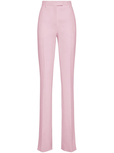 Ferragamo High-waisted Tailored Trousers In Rosa