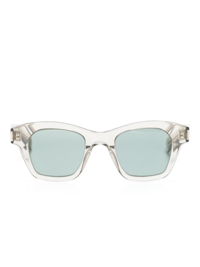 Saint Laurent Eckige Sonnenbrille Sl 592 In Beige-beige-green
