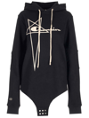 Rick Owens X Champion Logo-embroidered Organic-cotton Hoodie In Nero