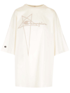 Rick Owens X Champion Logo-embossed Oversized Cotton T-shirt In Bianco