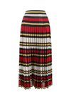 Gucci Midi Multicolor Pleated Striped Skirt In Lurex Woman In Multicolor