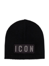 Shop Dsquared2 Icon Beanie In Nero Bianco