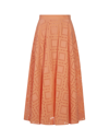 Msgm High-waisted Midi Skirt In Orange
