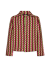 Lanvin Men Curb Chevron Knit Jacket In Green/multicolour
