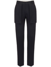 Alexander Mcqueen Exposed Pocket Barathea Trousers In Black
