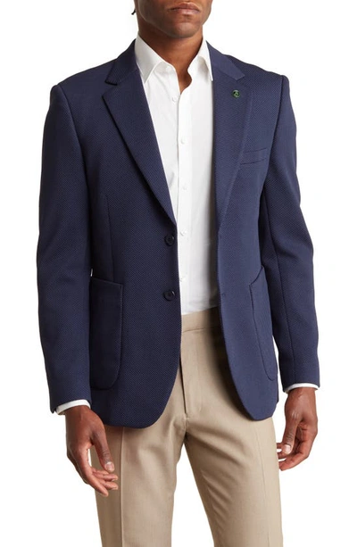 Tom Baine Performance Two-button Waffle Sport Coat In Navy