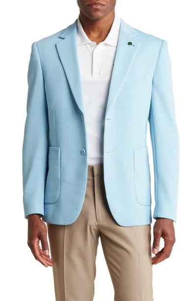 Tom Baine Performance Two-button Waffle Sport Coat In Sky Blue