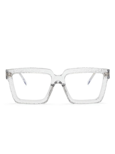 Kuboraum Square-frame Textured Glasses In Grey