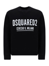 Dsquared2 Sweatshirt With Logo And Velvet Finish In Black