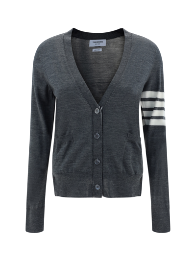 Thom Browne Cardigan In Med Grey