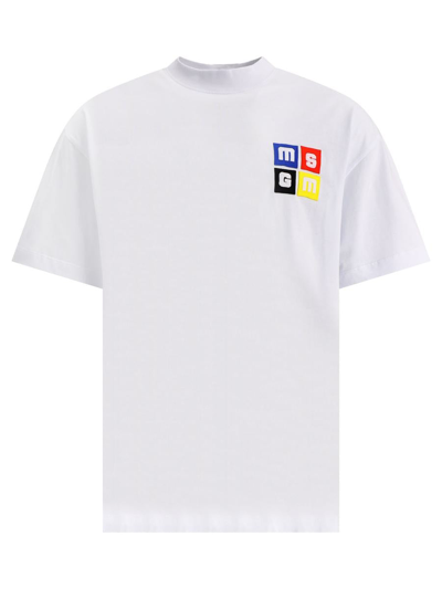 Msgm "square " T Shirt In White