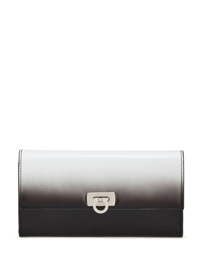 Ferragamo Continental Wallet With Gancini Clasp In White